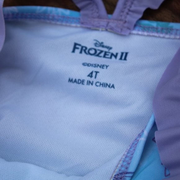 FROZEN Disney Swimsuit 1pc. Blue/Purple 4T NWOT - Picture 3 of 3